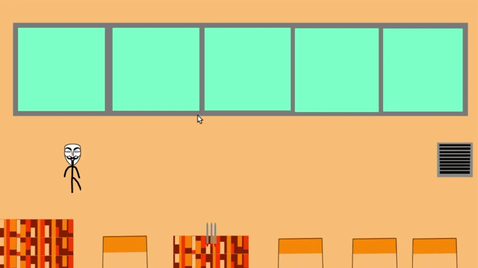 Скриншот 2D-игры: схематично нарисованный раннер.