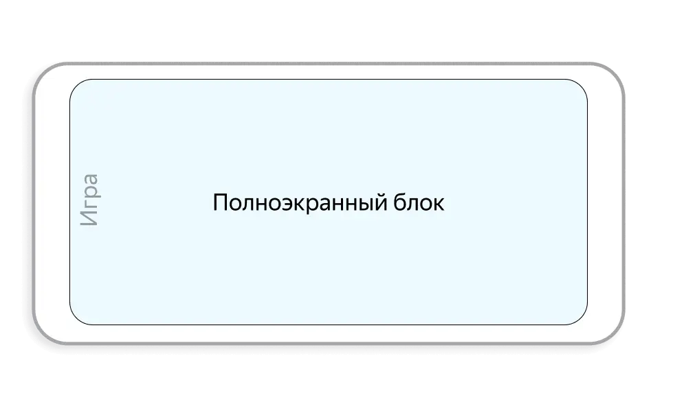 Макет телефона с полноэкранным рекламным блоком.