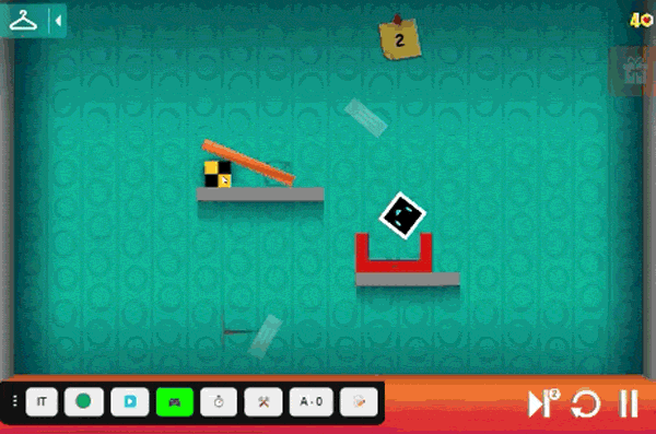 Oynanış videosu: seviye tamamlandığında oynanış göstergesi (gamepad simgesi) yeşilden kırmızıya döner.