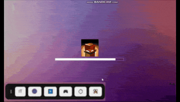 Oyun yükleme videosu: yükleme sırasında debug paneli göstergesi mavi yanıp söner; oyun etkileşime açıldığında gösterge yeşile döner.