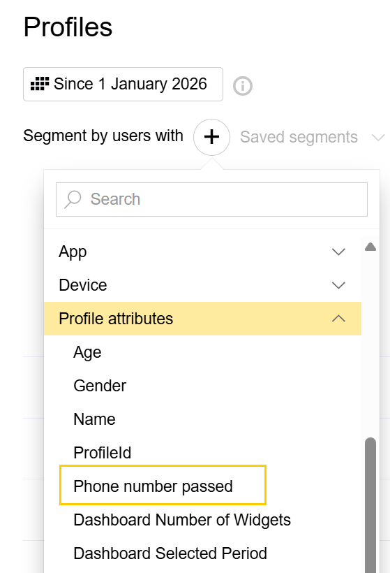 segmentation in profile list