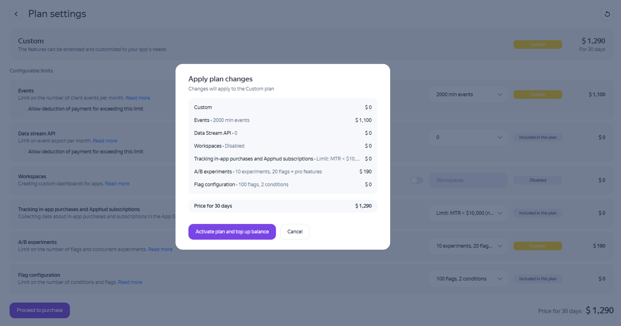 Apply plan changes