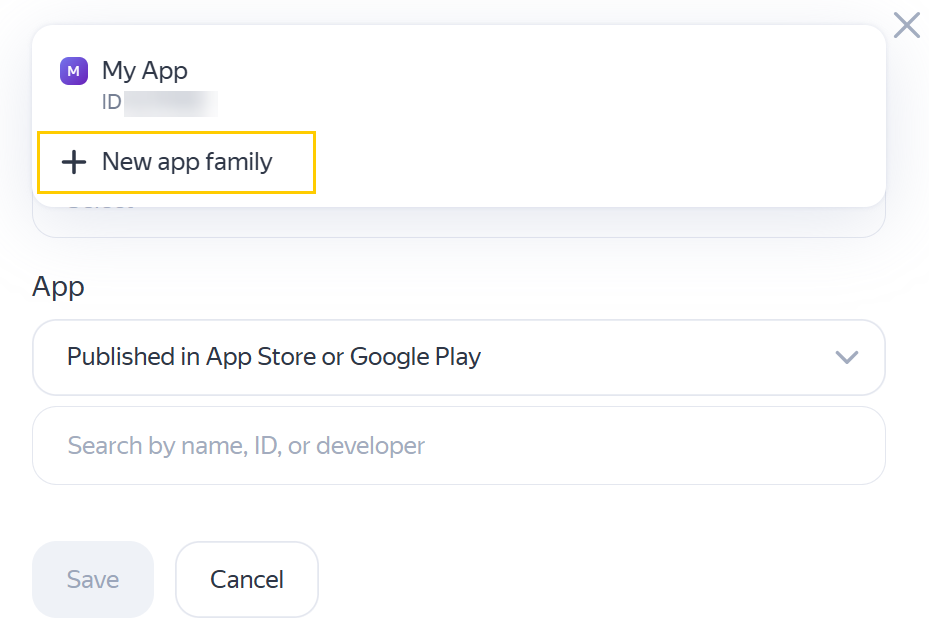 adding an app family