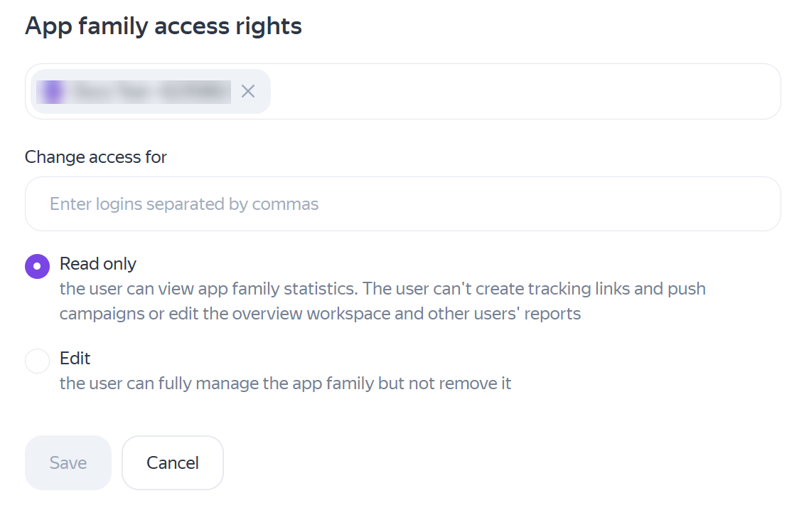 granting app family access