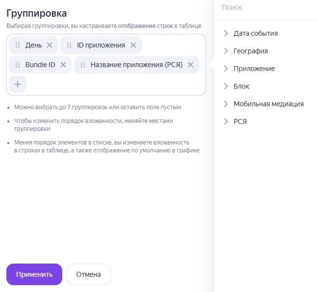 Группировки