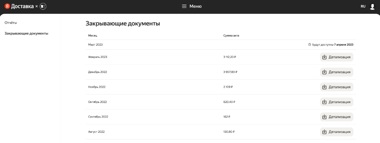 закрывающие документы