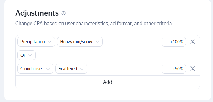 Weather-based bid adjustment