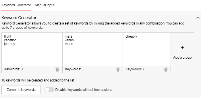 Keyword generator