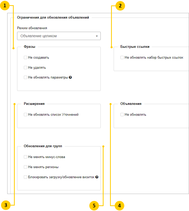Обновление для Директа