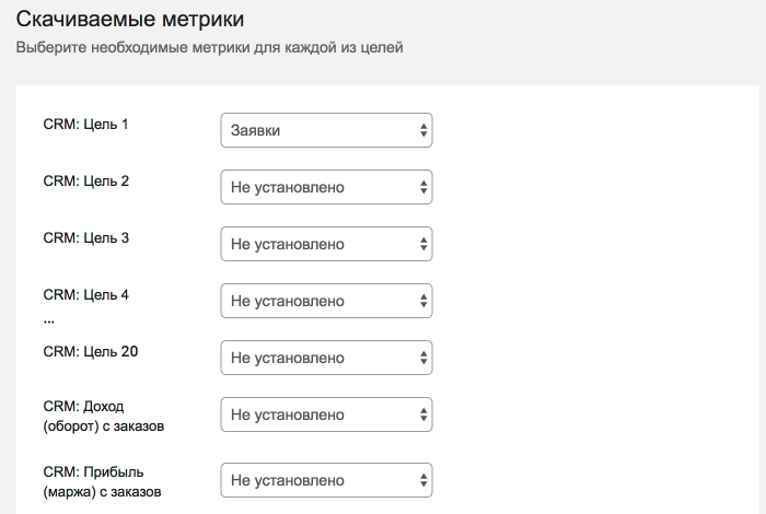 Скачиваемые метрики
